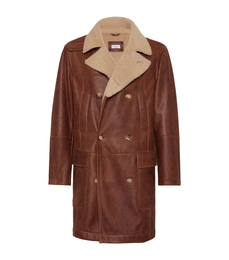 Brunello Cucinelli Brunello Cucinelli Nappa-Effect Shearling Coat