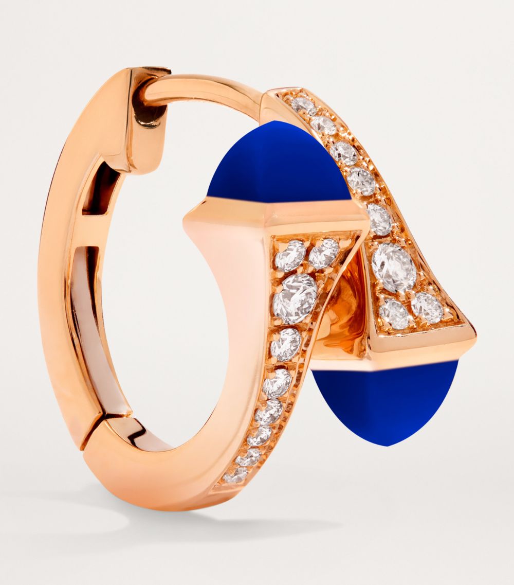  Marli New York Rose Gold, Diamond And Lapis Lazuli Cleo Huggie Earrings