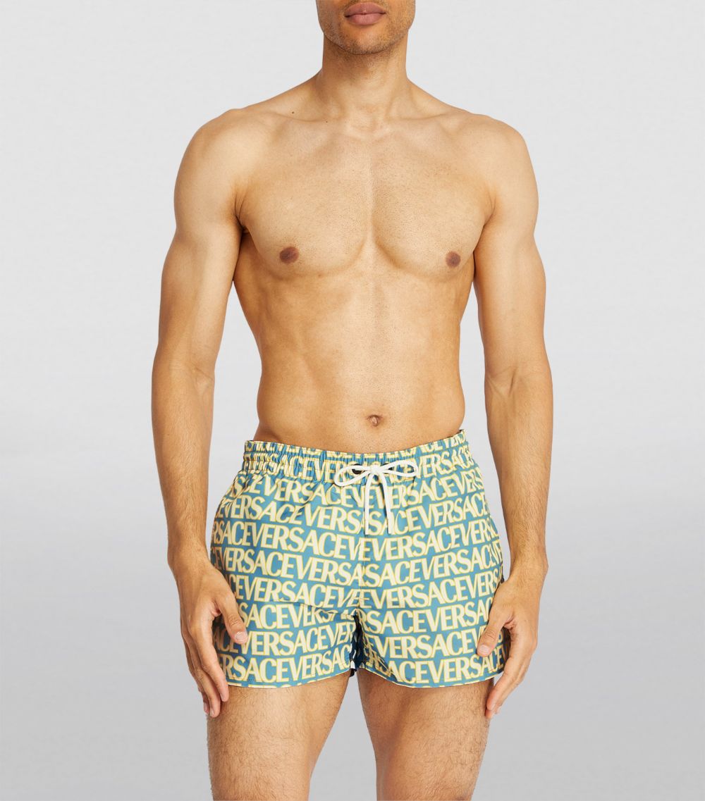 Versace Versace Logo Print Swim Shorts