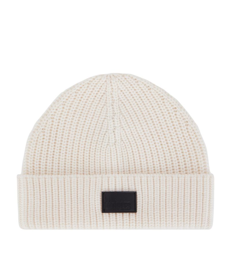 The Kooples The Kooples Wool Leather-Logo Beanie