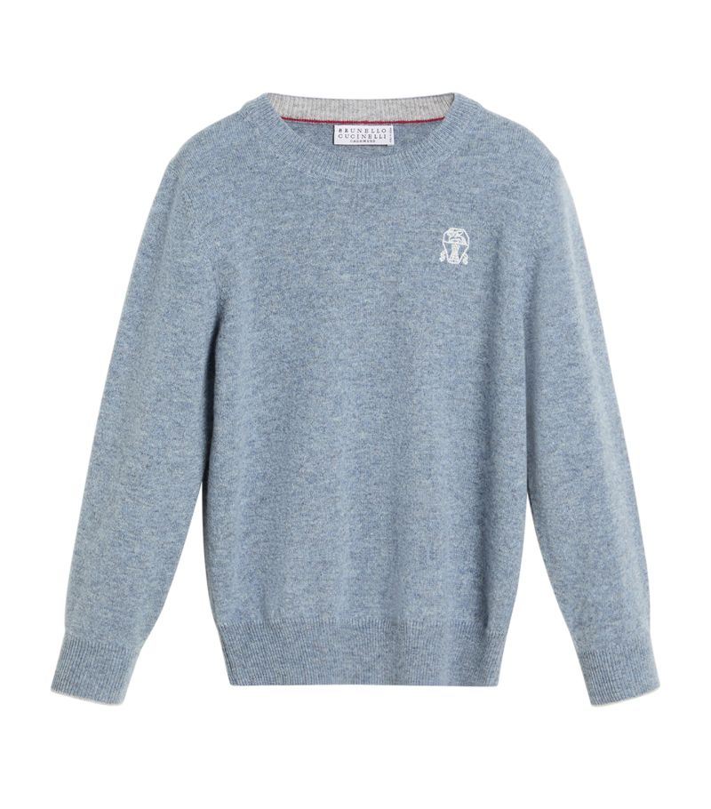 Brunello Cucinelli Kids Brunello Cucinelli Kids Cashmere Embroidered-Logo Sweater