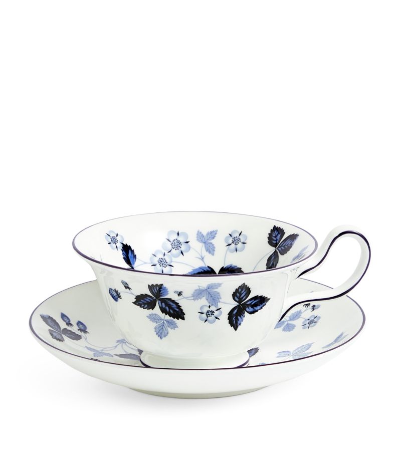 Wedgwood Wedgwood Wild Strawberry Inky Blue Teacup And Saucer