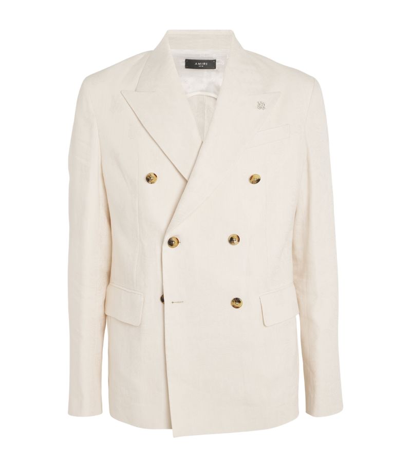 Amiri Amiri Linen-Blend Double-Breasted Blazer