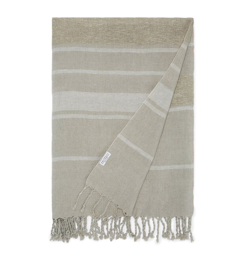 Brunello Cucinelli Brunello Cucinelli Linen Sparkling Stripe Throw (180Cm X 110Cm)