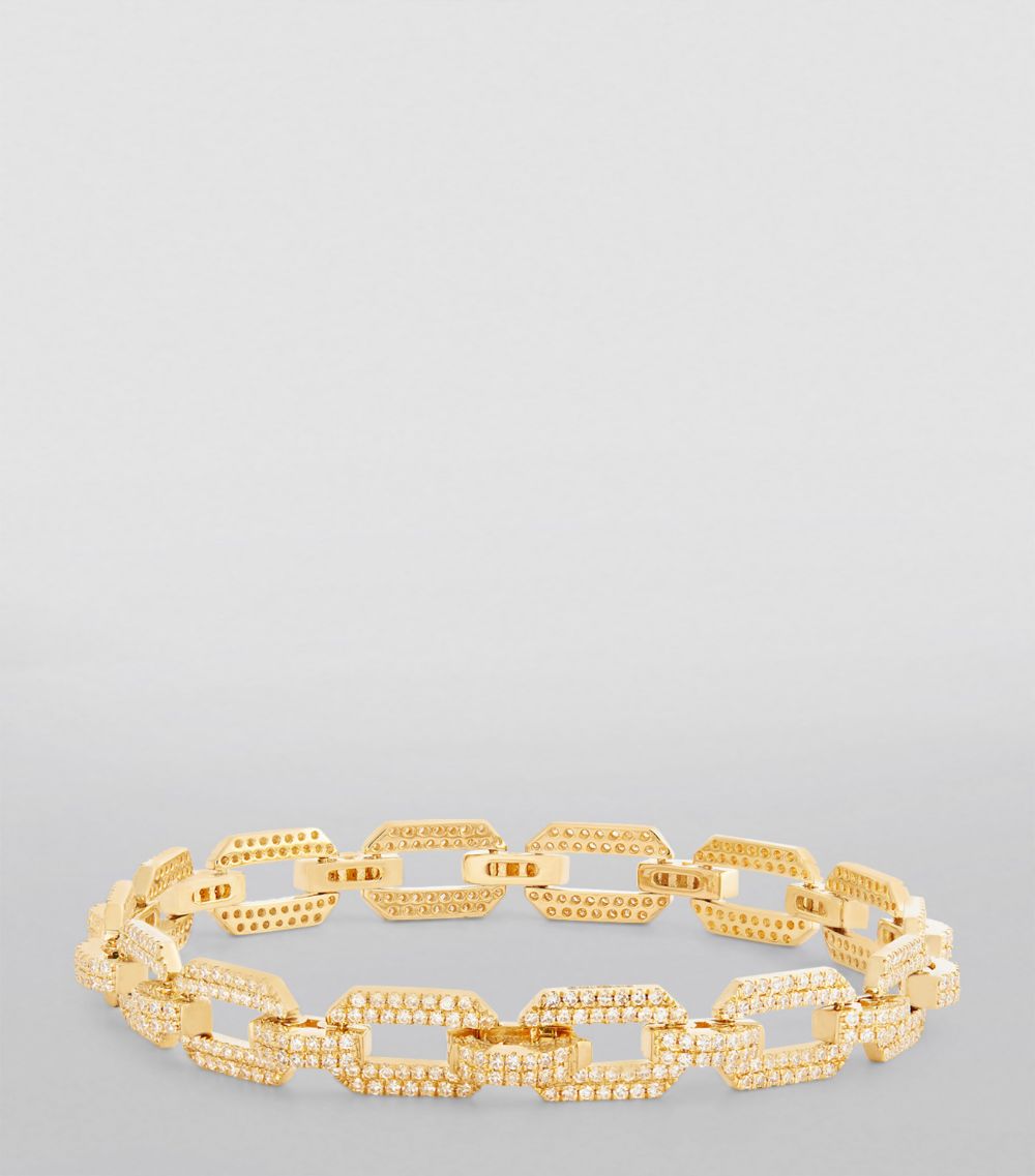 Shay Shay Yellow Gold And Diamond Geo Chain Bracelet