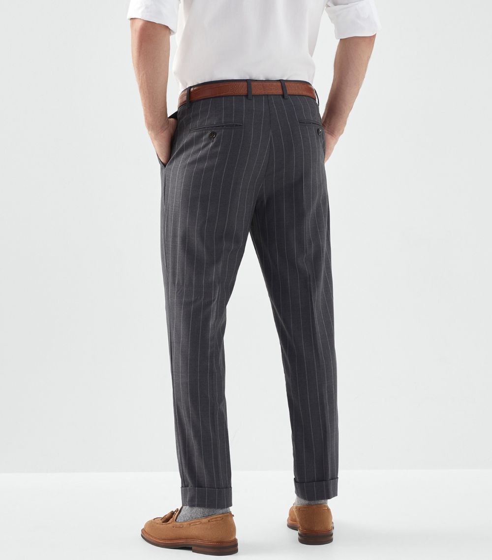 Brunello Cucinelli Brunello Cucinelli Virgin Wool Pinstripe Trousers