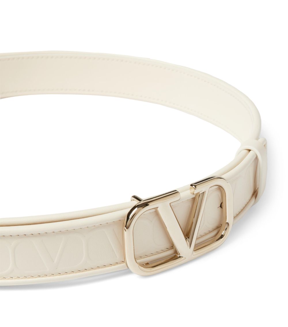 VALENTINO GARAVANI Valentino Garavani Logo Signature Leather Belt