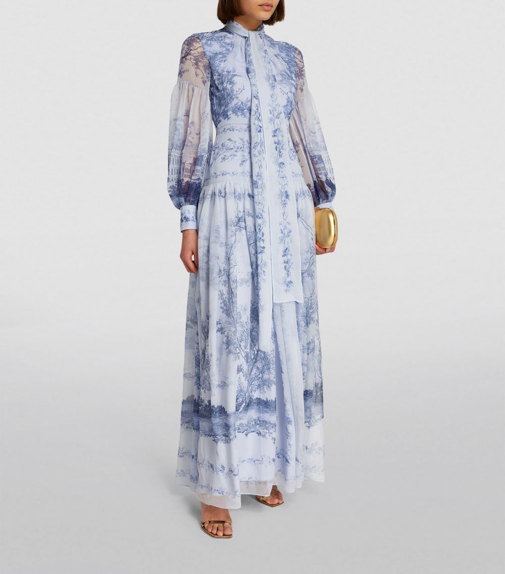 Erdem Erdem Silk Chatsworth Etching Print Gown