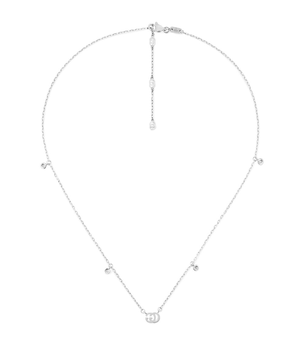 Gucci Gucci White Gold And Diamond Gg Running Necklace