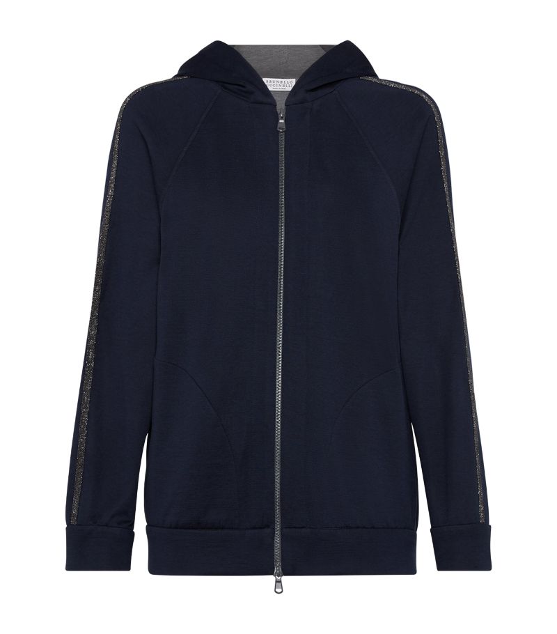 Brunello Cucinelli Brunello Cucinelli Cotton-Blend Embellished Hoodie