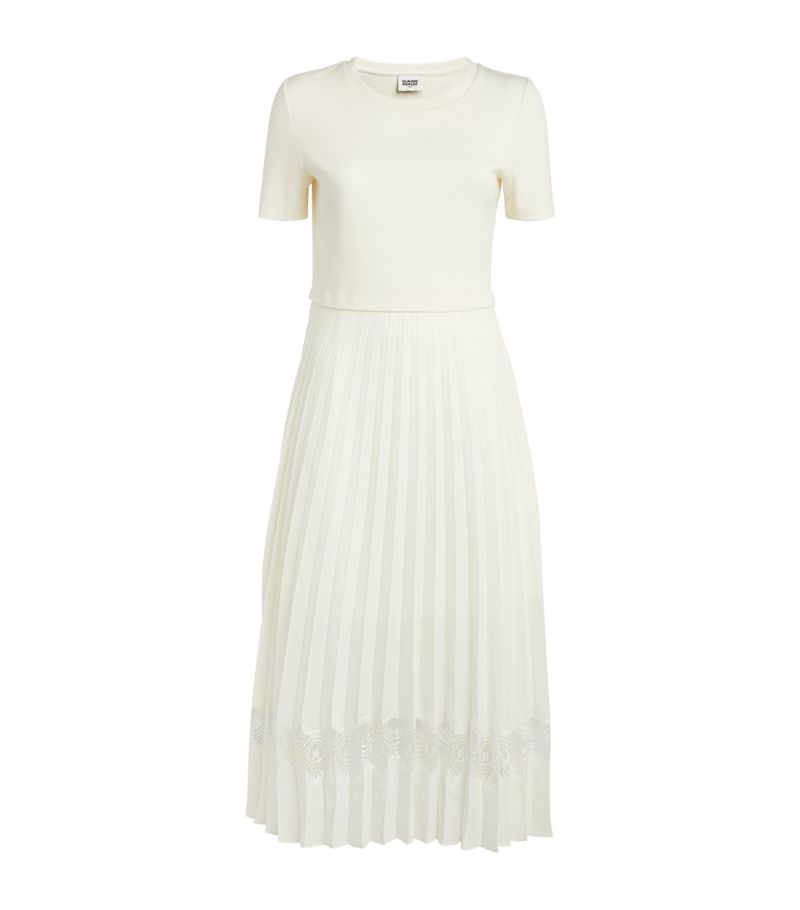  Claudie Pierlot Lace-Trim Pleated Dress