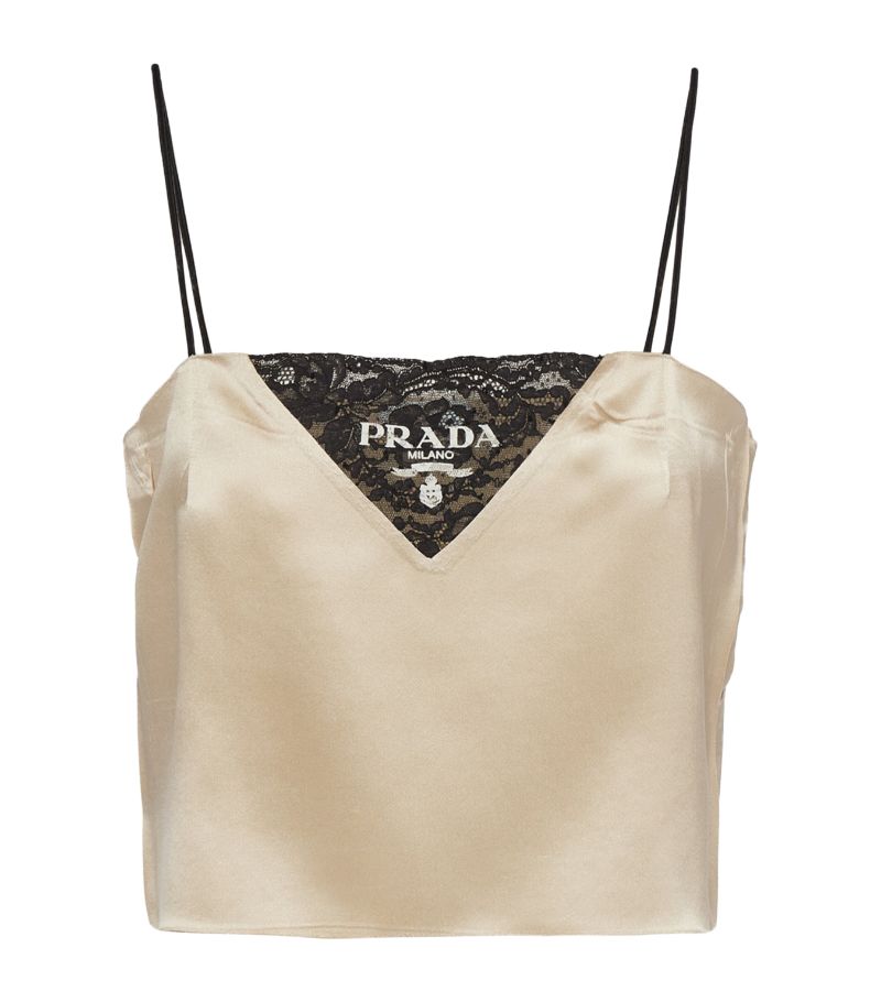 Prada Prada Silk-Lace Cami Top