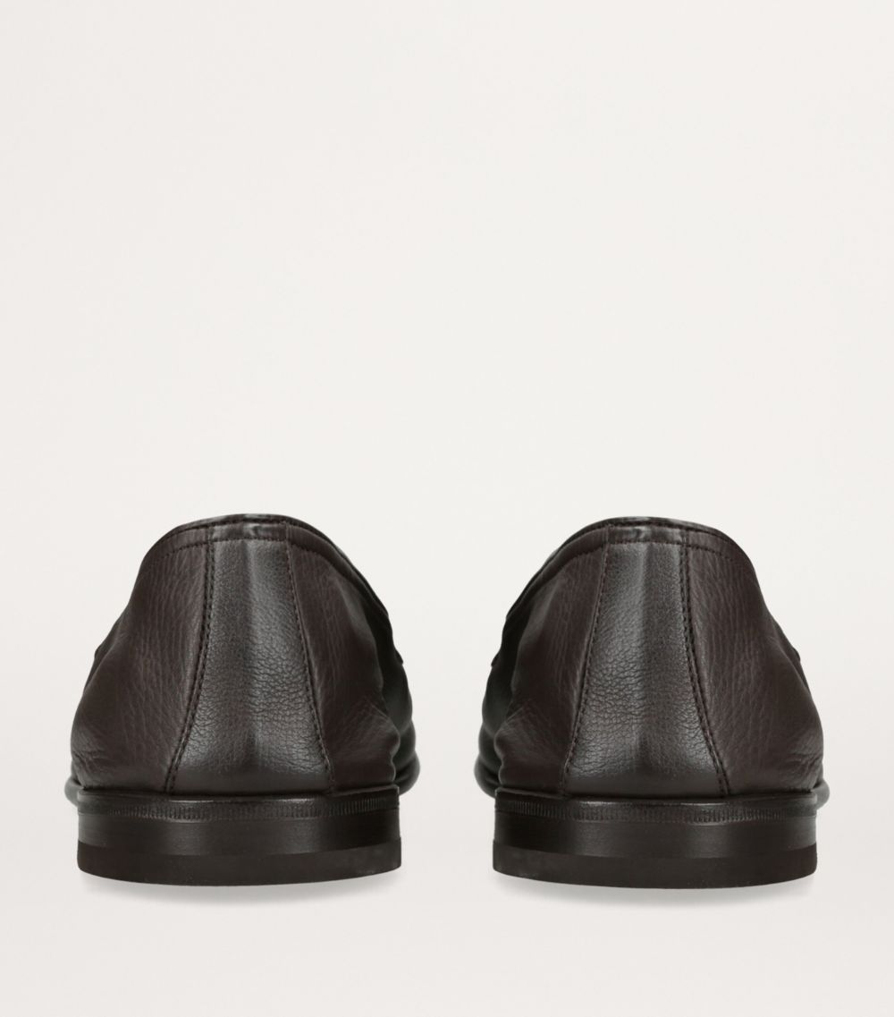 zegna Zegna Leather L'Asola Loafers