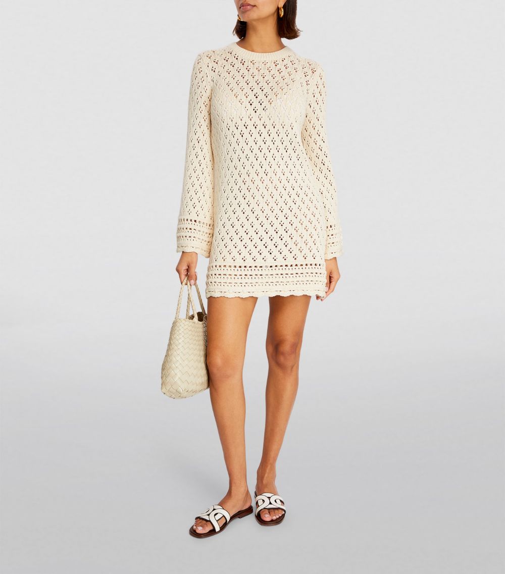 Frame Frame Crochet Shift Mini Dress