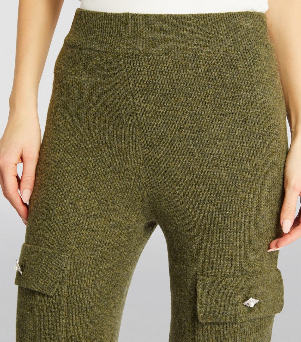 Izaak Azanei Izaak Azanei Merino-Wool Cashmere Embellished Cargo Trousers