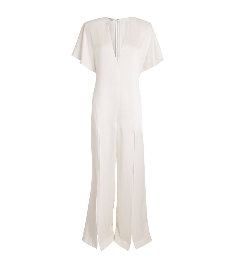 Stella McCartney Stella Mccartney Satin V-Neck Jumpsuit