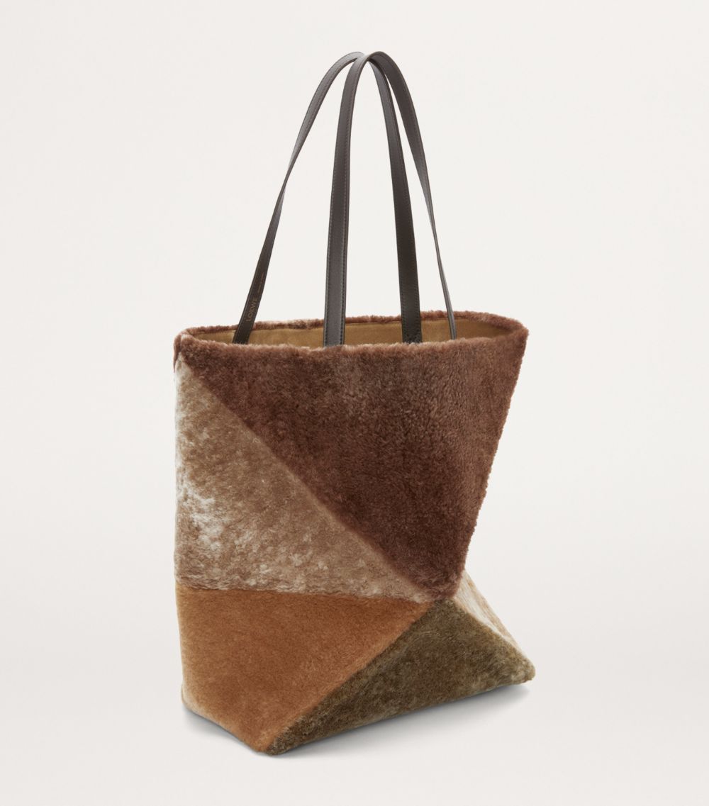 Loewe Loewe Large Shearling Puzzle Fold Tote Bag