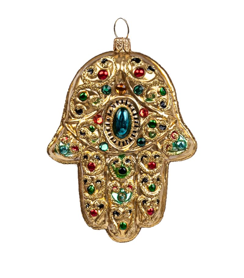 Harrods Harrods Glass Hamsa Hand Tree Decoration