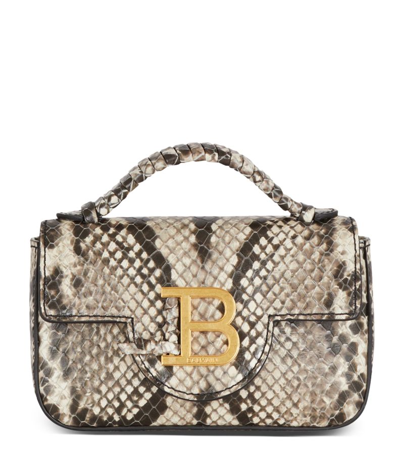 Balmain Balmain Mini Leather Snakeskin B-Buzz Cross-Body Bag