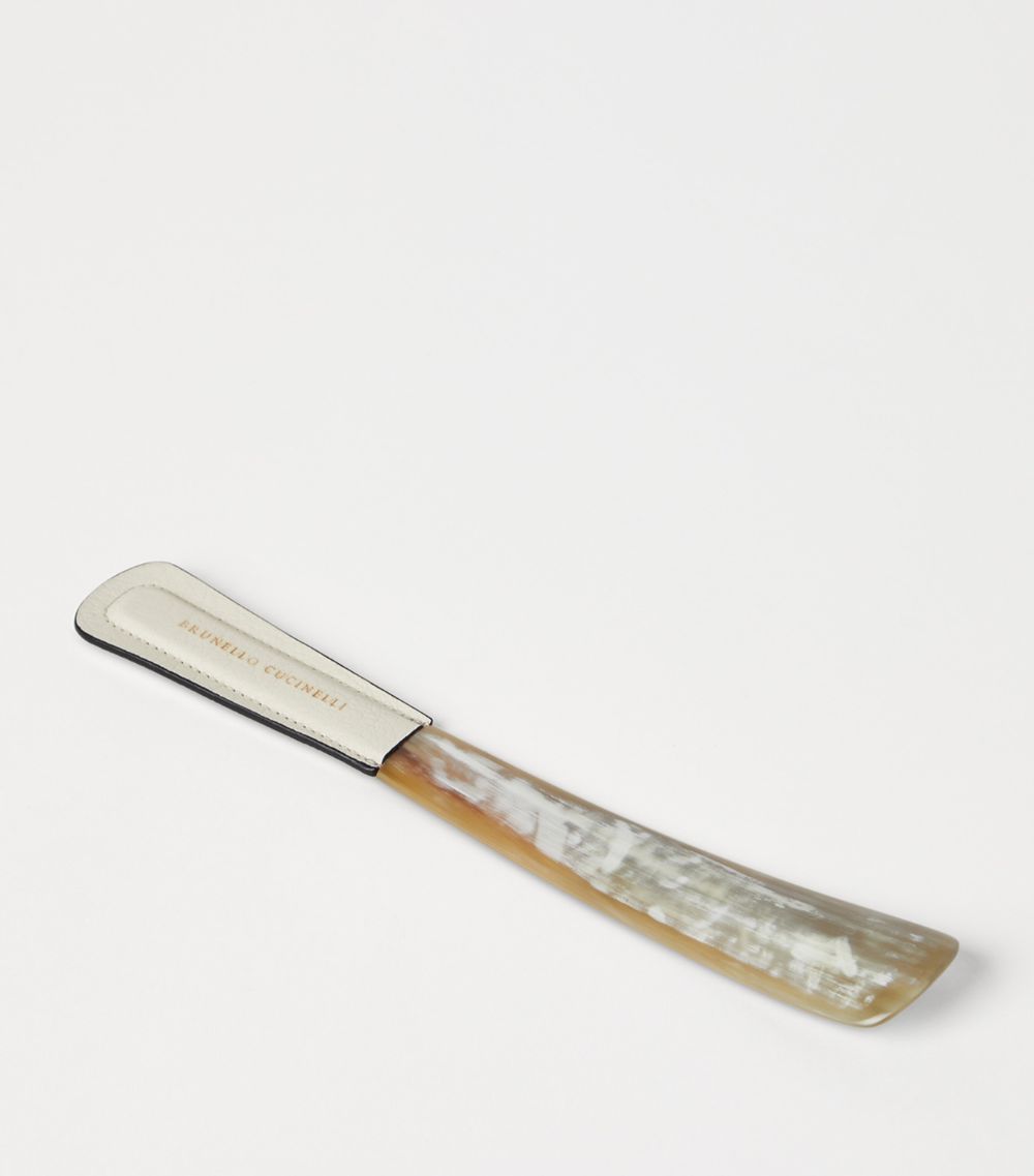 Brunello Cucinelli Brunello Cucinelli Buffalo Horn And Calfskin Shoehorn