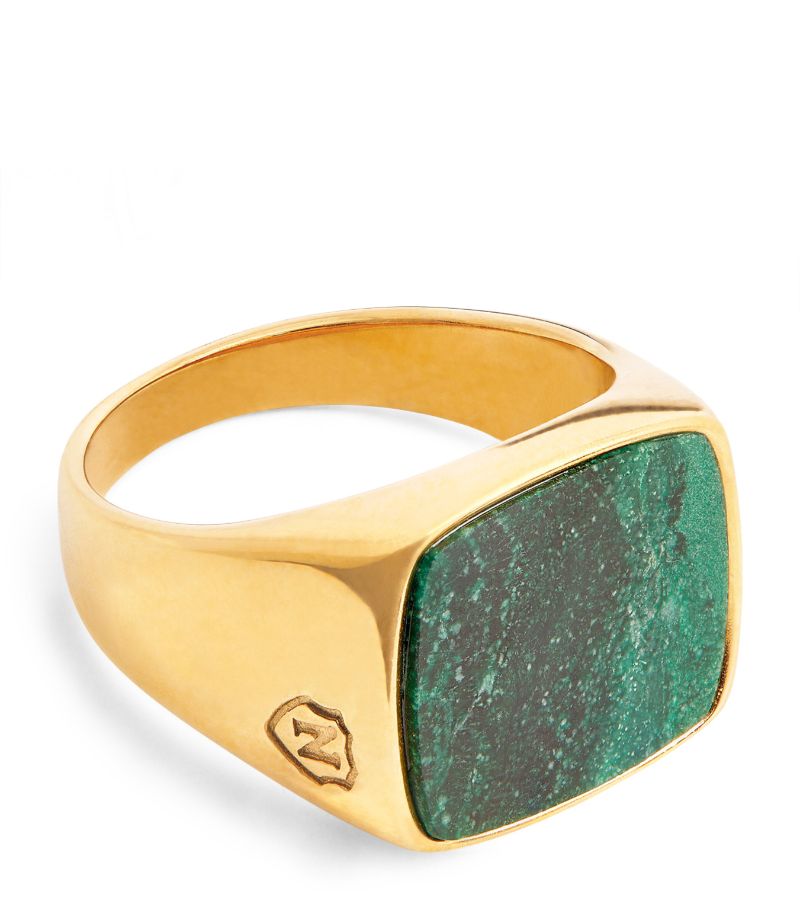 Nialaya Jewelry Nialaya Jewelry Gold-Plated Jade Signet Ring
