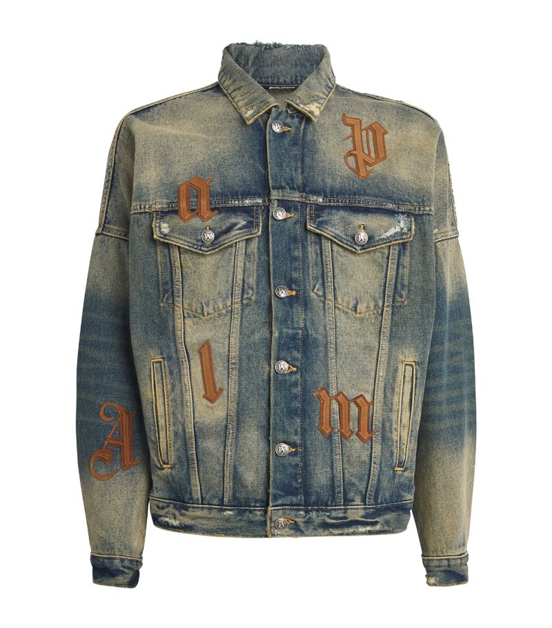 PALM ANGELS Palm Angels Logo Patch Denim Jacket