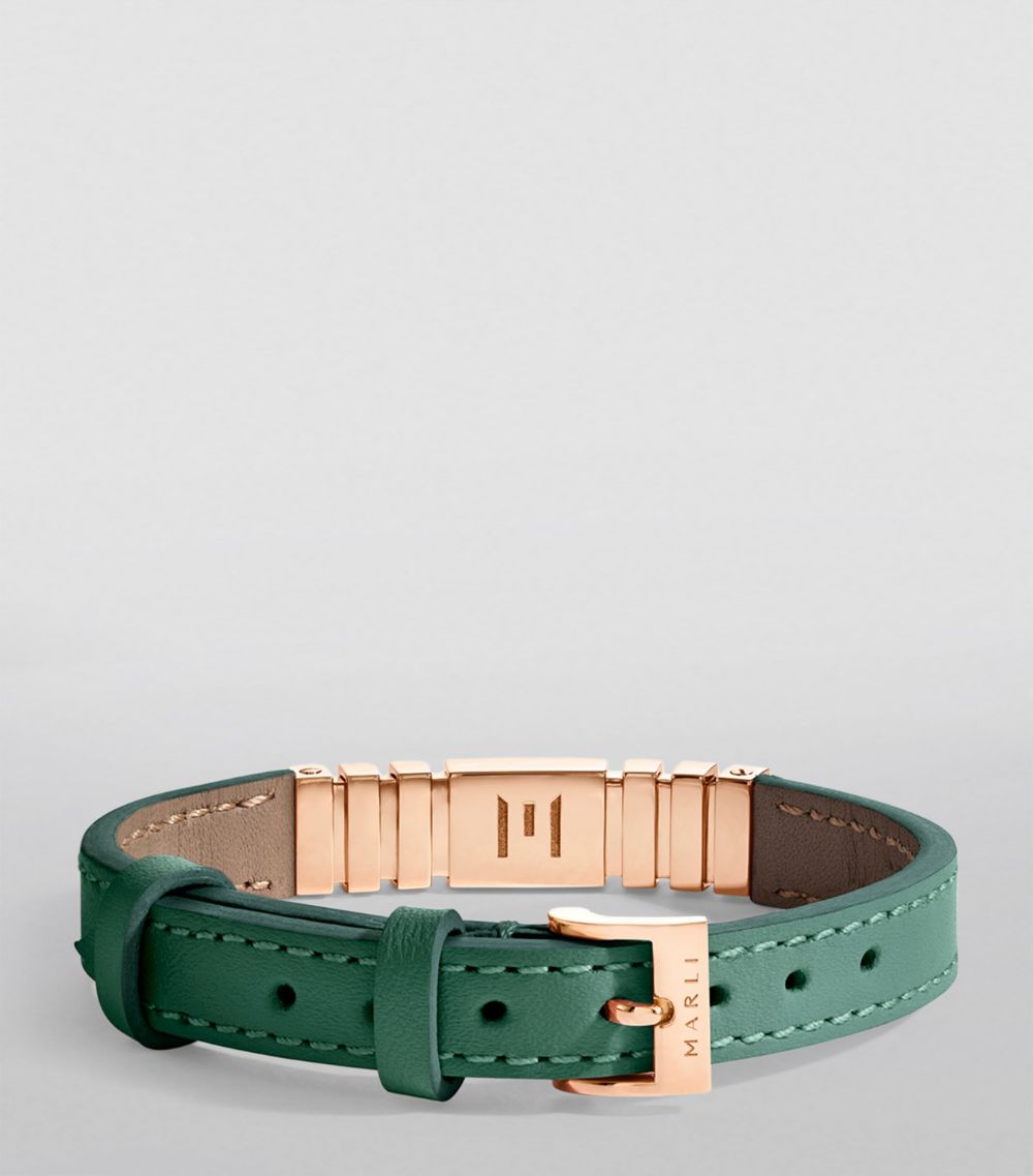  Marli New York Rose Gold, Diamond And Nappa Leather Unii Bracelet