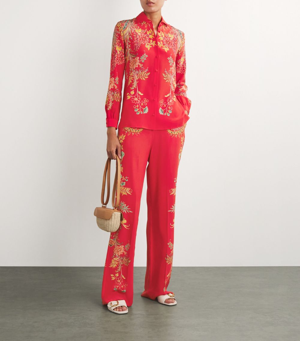 Etro Etro Silk Embroidered Trousers