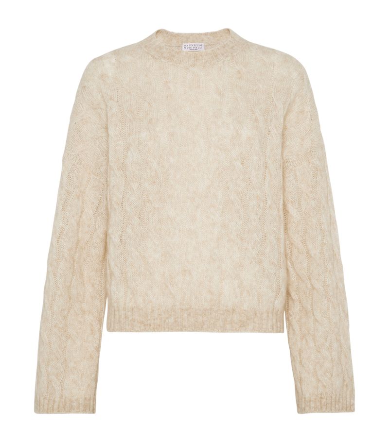 Brunello Cucinelli Brunello Cucinelli Wool-Mohair Cable-Knit Sweater