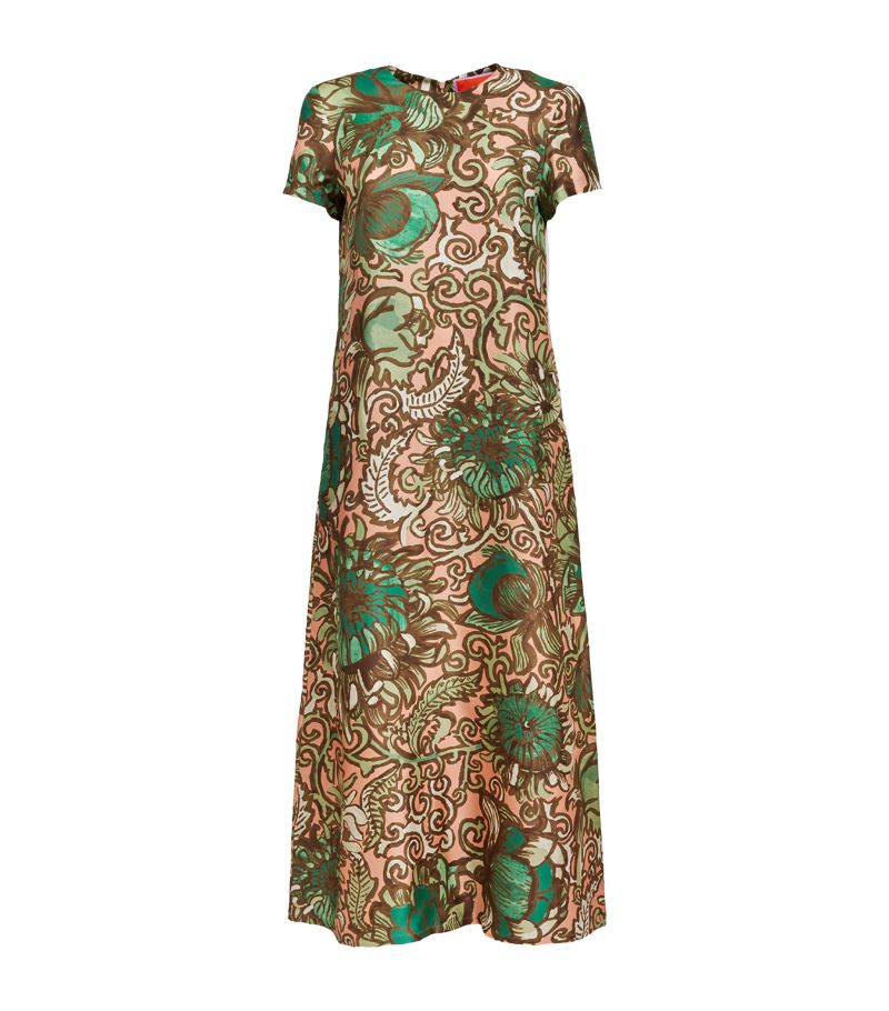 La Doublej La Doublej Silk Floral Swing Maxi Dress