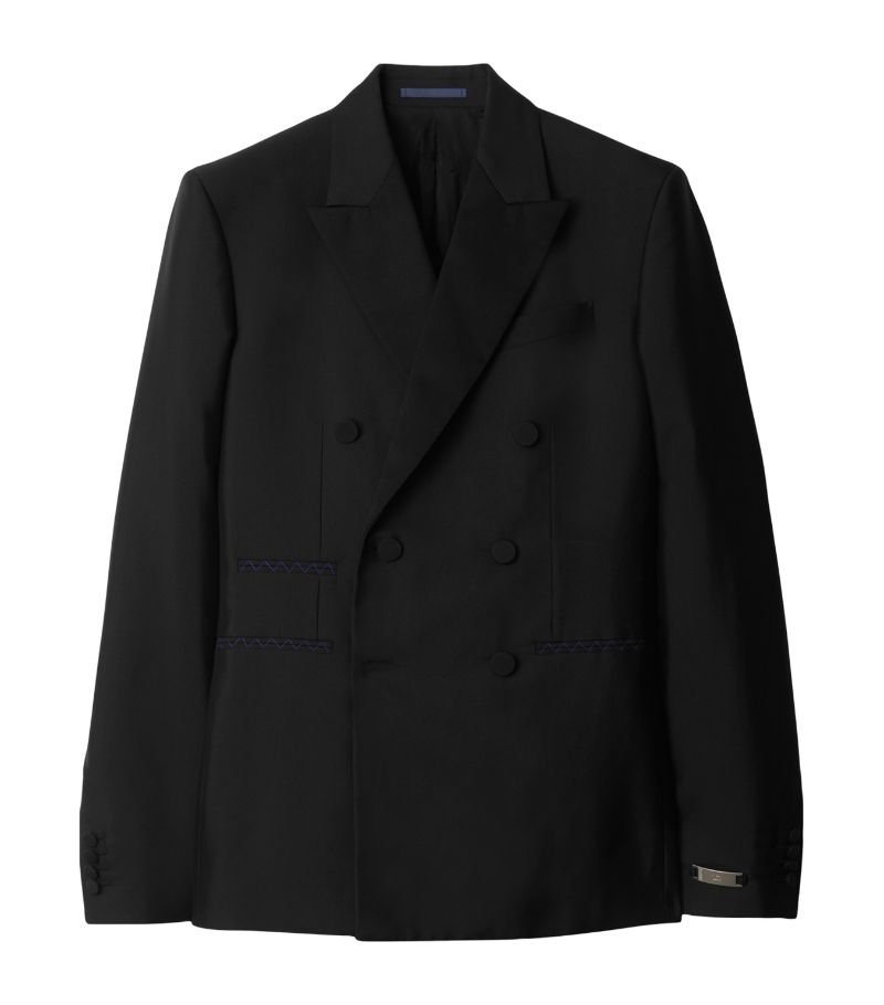 Burberry Burberry Wool-Silk Double-Breasted Blazer