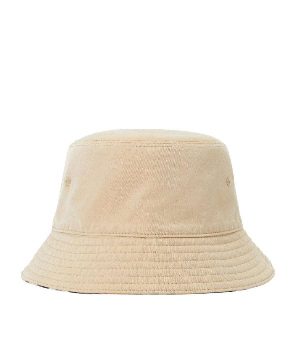 Burberry Burberry Kids Gabardine Reversible Bucket Hat