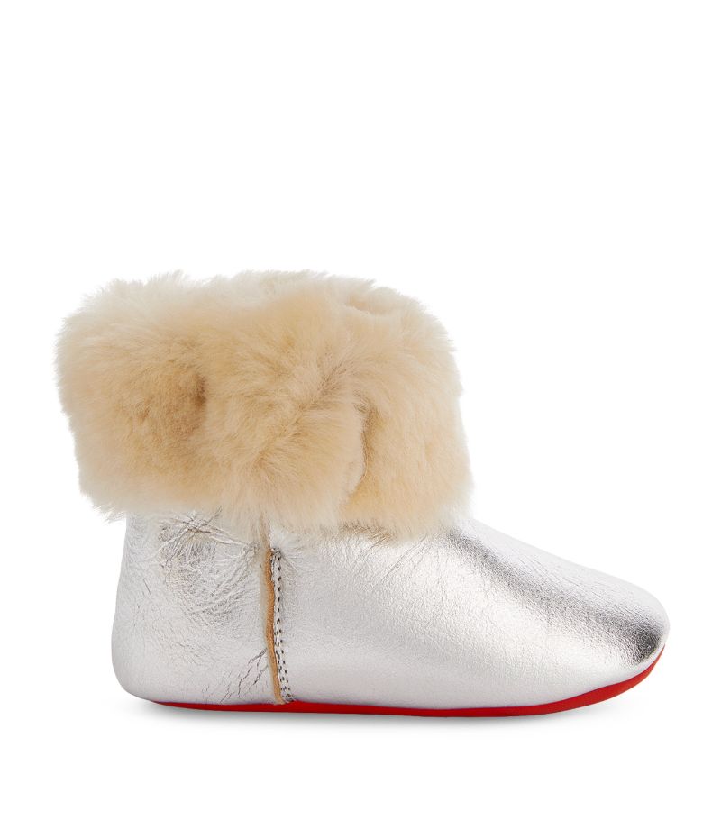 Christian Louboutin Kids Christian Louboutin Kids Baby Bootie Nappa Leather And Shearling Boots