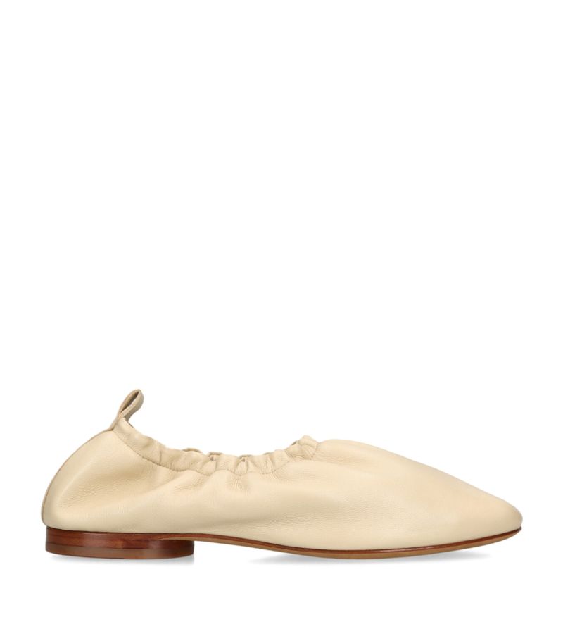 Mansur Gavriel Mansur Gavriel Leather Ruched Ballet Flats