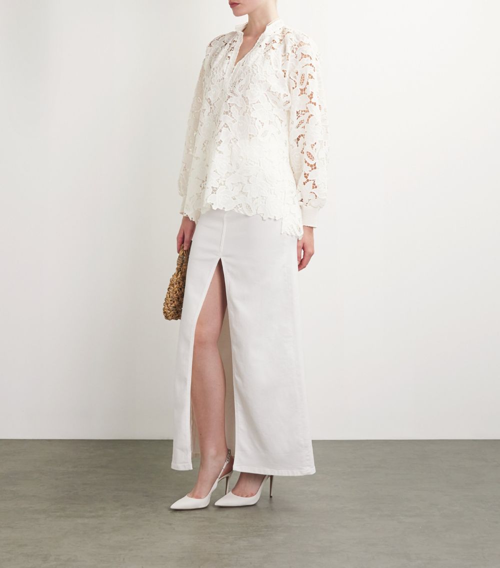 Alice + Olivia Alice + Olivia Lace Floral Aislyn Blouse