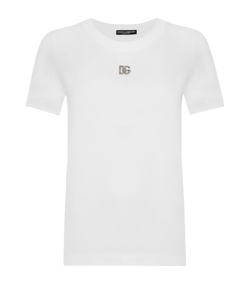 Dolce & Gabbana Dolce & Gabbana Rhinestone-Logo T-Shirt