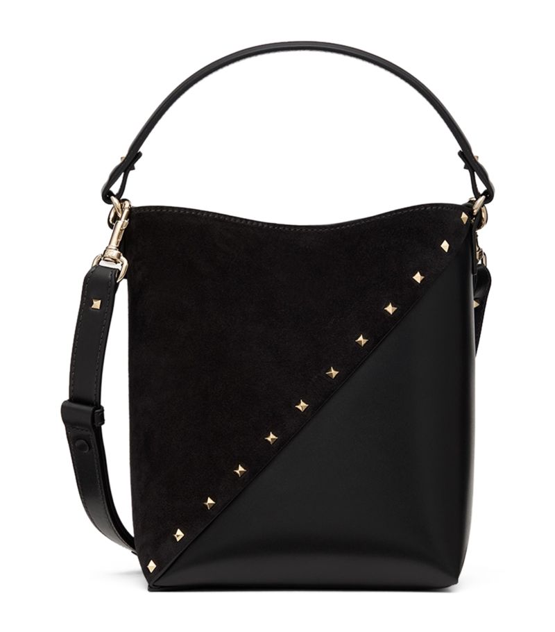 VALENTINO GARAVANI Valentino Garavani Small Leather Rockstud Wispy Bucket Bag