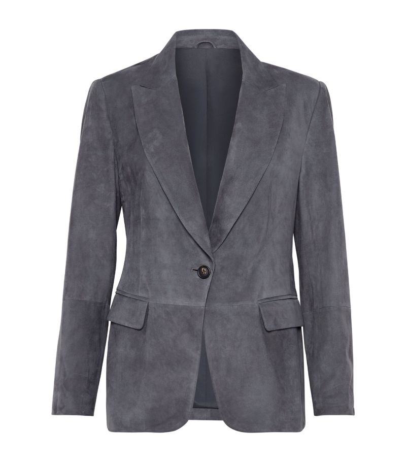 Brunello Cucinelli Brunello Cucinelli Suede Single-Breasted Blazer