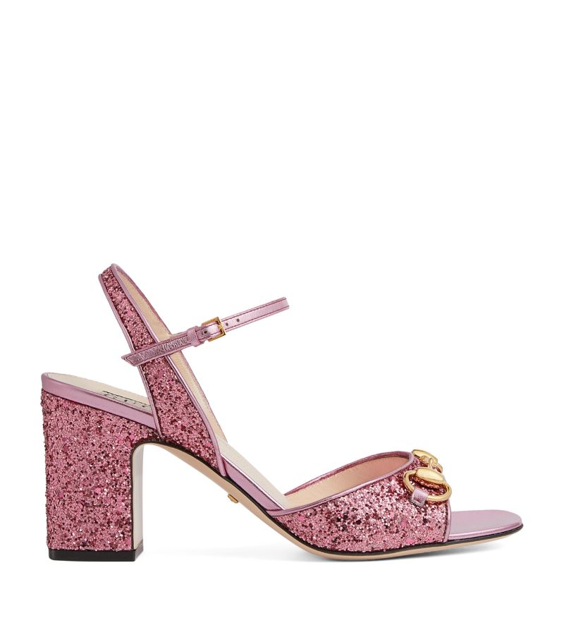 Gucci Gucci Glitter Horsebit Heeled Sandals