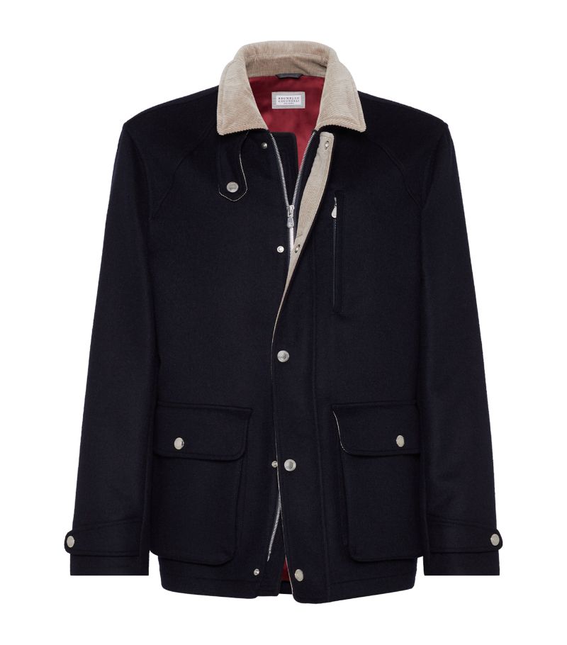 Brunello Cucinelli Brunello Cucinelli Wool Corduroy-Collar Field Jacket