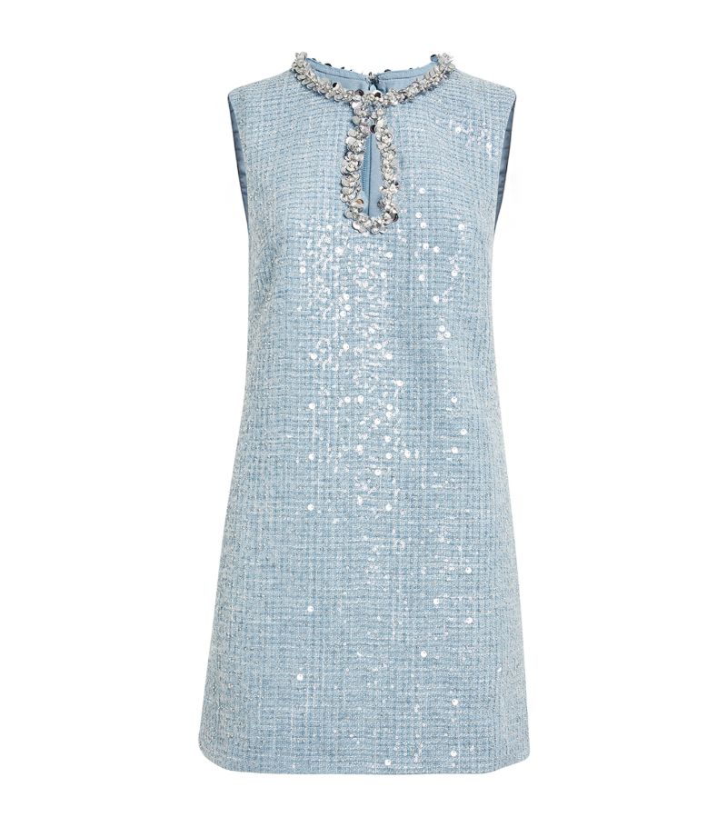 Self-Portrait Self-Portrait Bouclé Sequin-Embellished Mini Dress