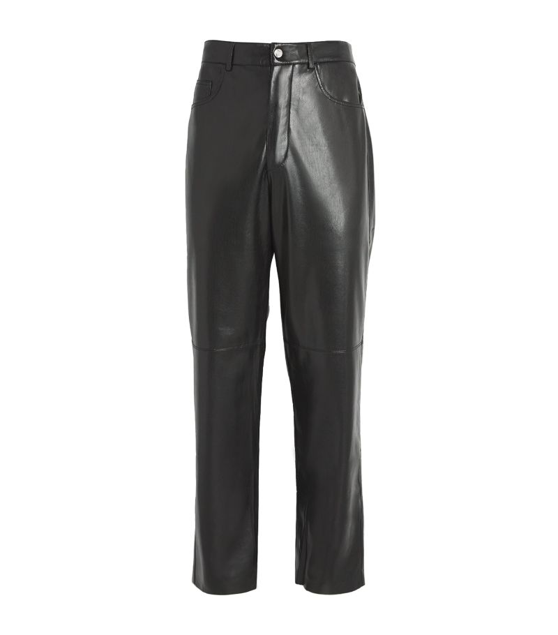 Nanushka Nanushka Faux Leather Straight-Leg Trousers