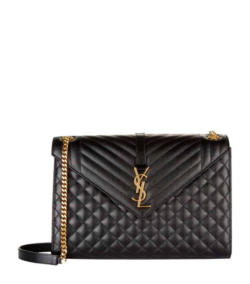 Saint Laurent Saint Laurent Large Leather Envelope Shoulder Bag