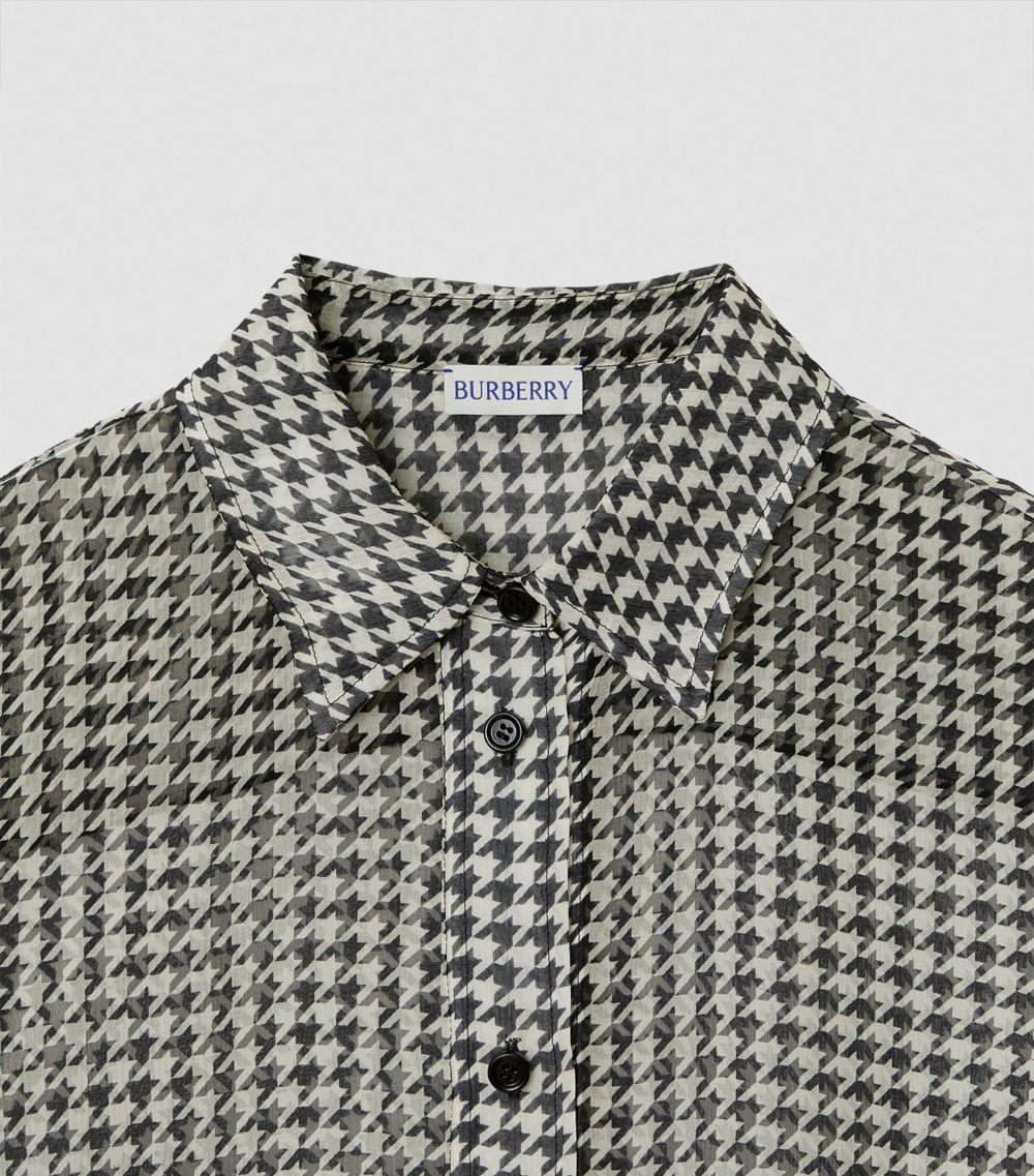 Burberry Burberry Silk Chiffon Houndstooth Shirt