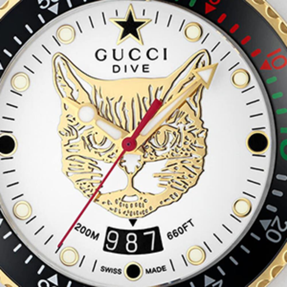 Gucci Gucci Gold-Plated Gucci Dive Watch 40mm