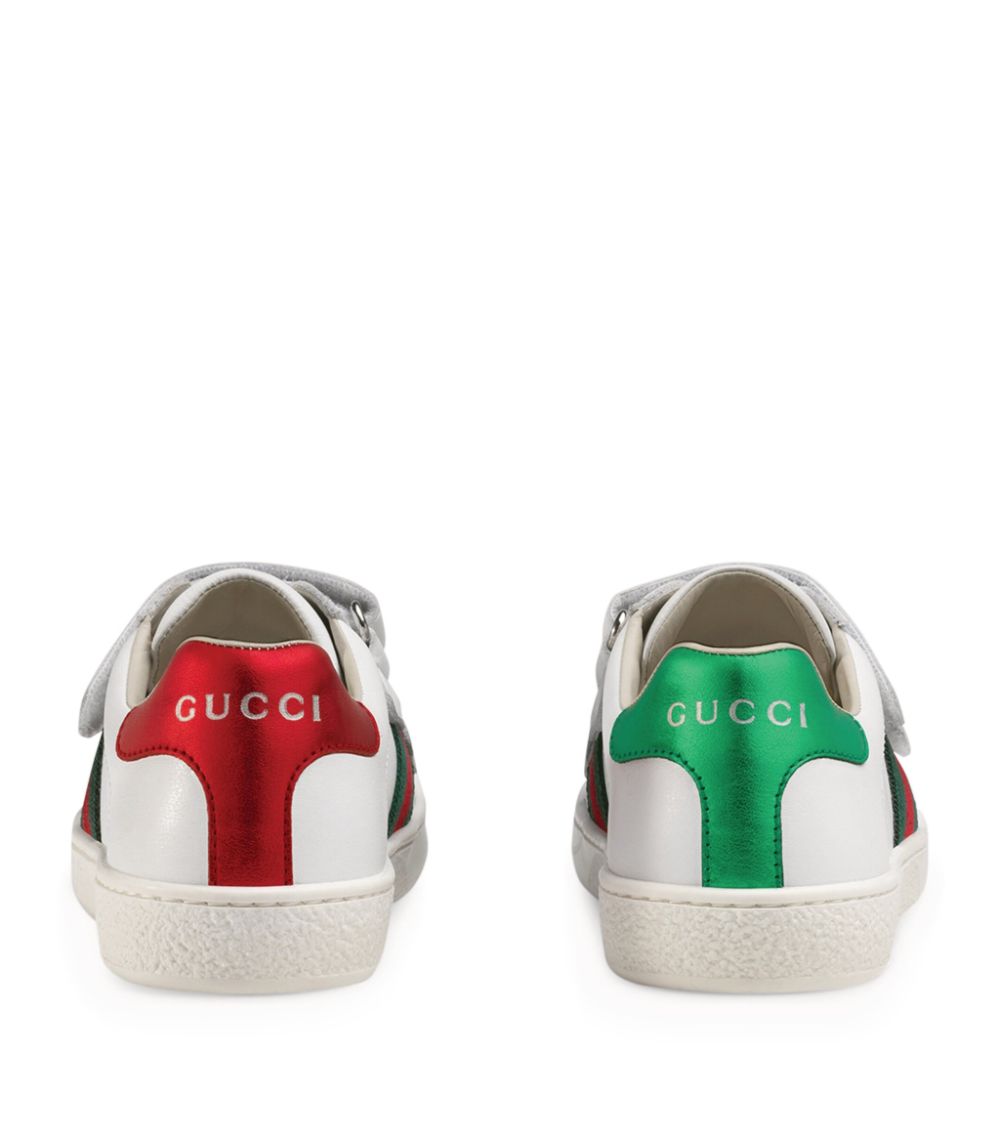 Gucci Gucci Kids Web Stripe Velcro Sneakers