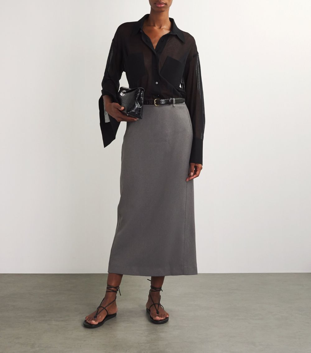 Le 17 Septembre Le 17 Septembre Twill Belted Pencil Skirt