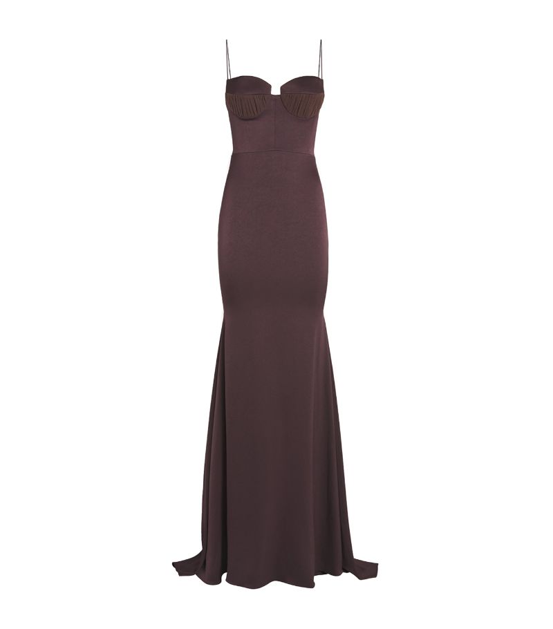  Alex Perry Satin Crepe Sweetheart Gown