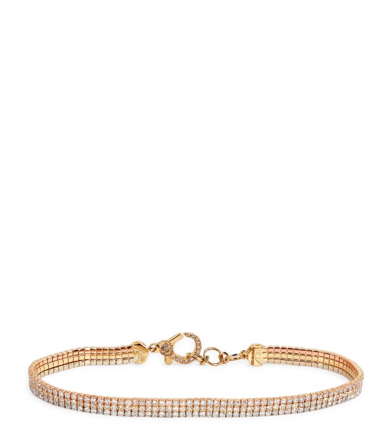 Shay SHAY Mixed Gold and Diamond Triple Thread Bracelet