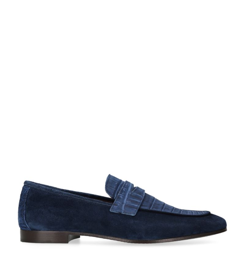Bougeotte Bougeotte Suede and Crocodile Loafers